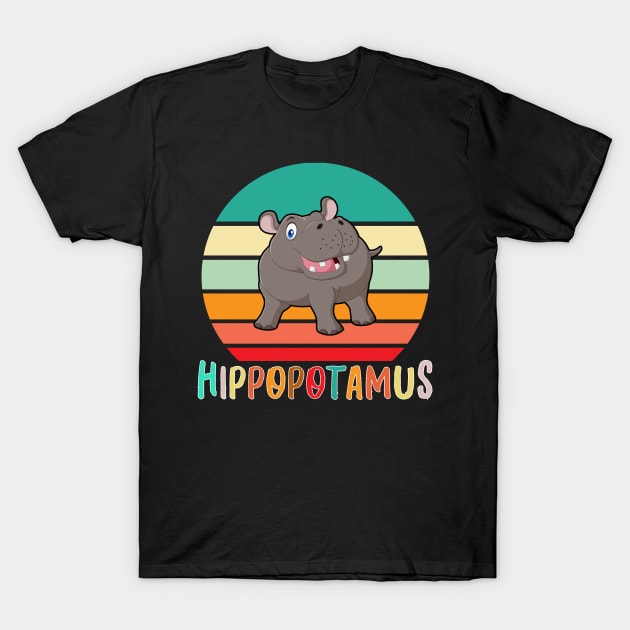 Vintage Retro Hippopotamus T-Shirt by adrinalanmaji